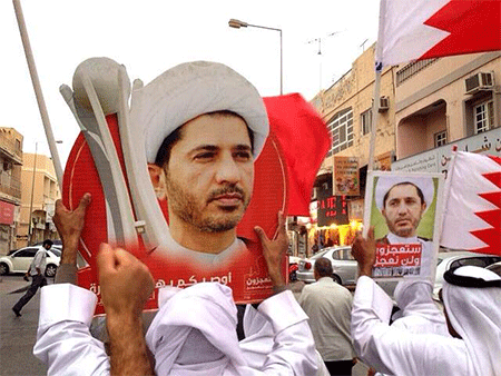 manifestantes piden la liberación del Sheij Ali Salman Ali Salman desde la prisión: Seguiré la lucha